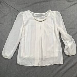 White Long Sleeve Shirt Women Size XXL Casual Blouse Top Ladies
